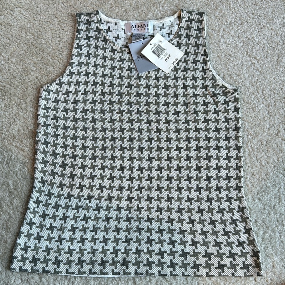 Alfani Petite metallic beige, green, grey tank top camisole NWT.